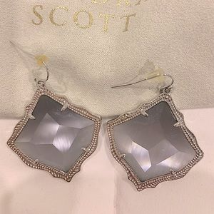 Kendra Scott Gray Stone Drop Earrings